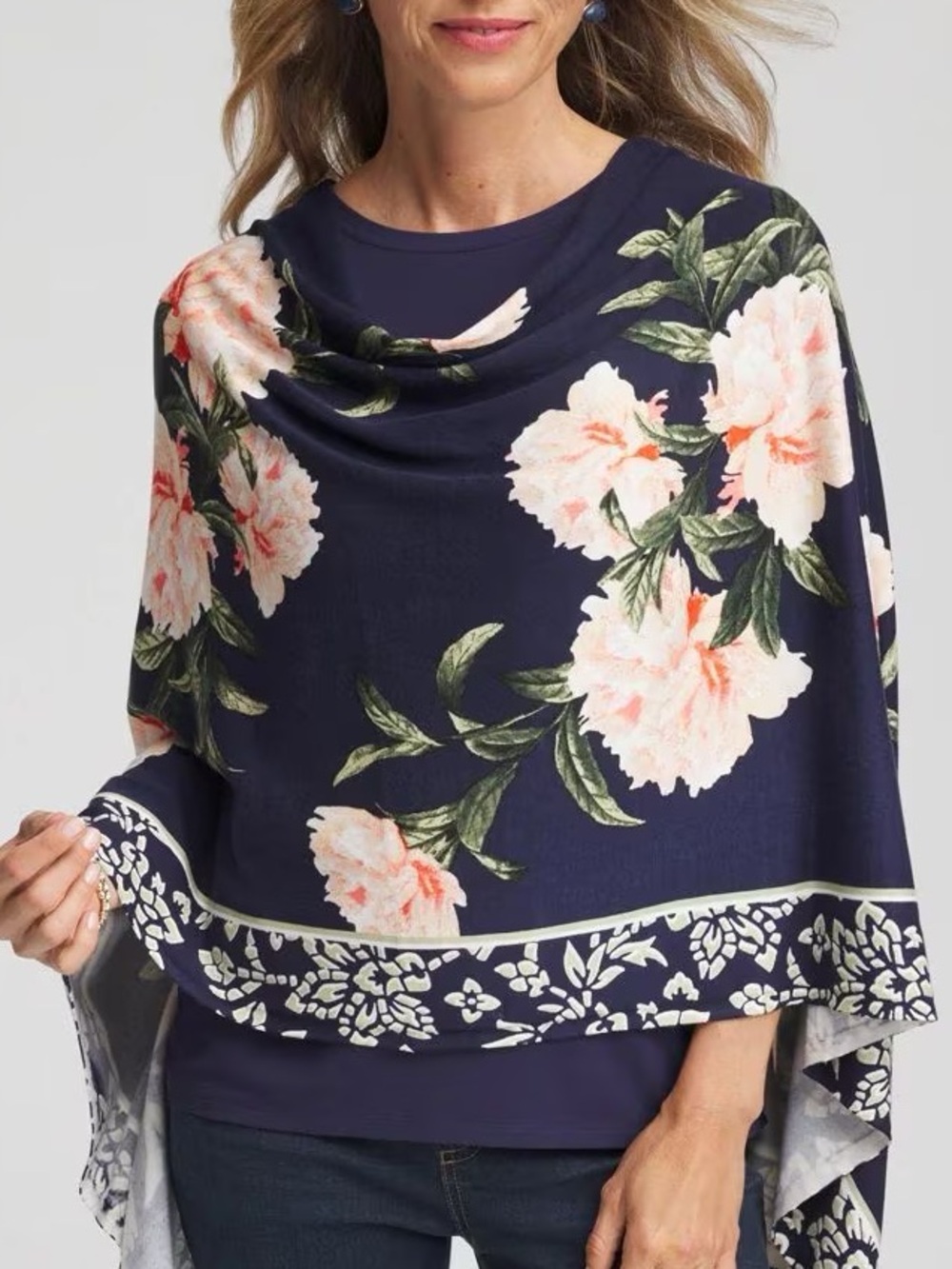 NWT Chico’s Asymmetrical Convertible Sweater Poncho.